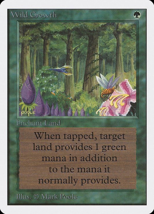 This Is An Image Of The Magic The Gathering Card Wild Growth From The Set Murders at Karlov Manor Commander - Designed By Artist Tony Szczudlo