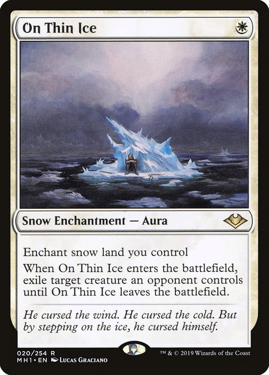 This Is An Image Of The Magic The Gathering Card On Thin Ice From The Set Modern Horizons - Designed By Artist Lucas Graciano