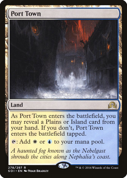 This Is An Image Of The Magic The Gathering Card Port Town From The Set Commander Masters - Designed By Artist Kamila Szutenberg