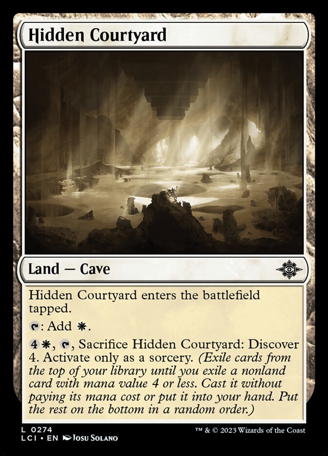 This Is An Image Of The Magic The Gathering Card Hidden Courtyard From The Set The Lost Caverns of Ixalan - Designed By Artist Josu Solano
