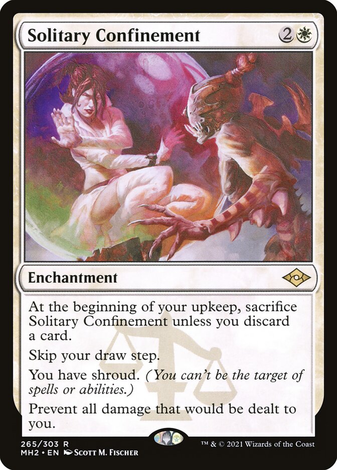 This Is An Image Of The Magic The Gathering Card Solitary Confinement From The Set Modern Horizons 2 - Designed By Artist Scott M. Fischer