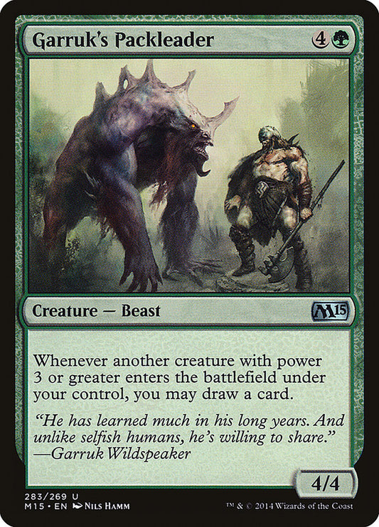 This Is An Image Of The Magic The Gathering Card Garruk's Packleader From The Set Commander 2019 - Designed By Artist Nils Hamm