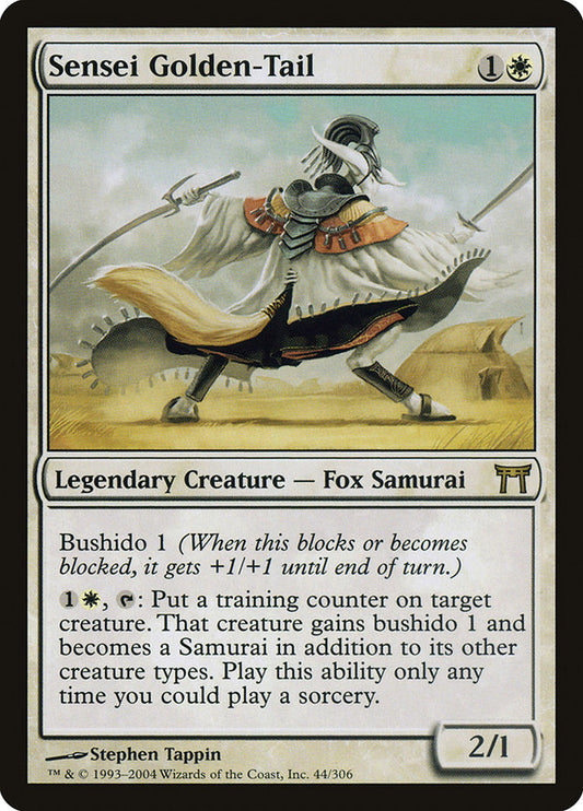This Is An Image Of The Magic The Gathering Card Sensei Golden-Tail From The Set Champions of Kamigawa - Designed By Artist Stephen Tappin