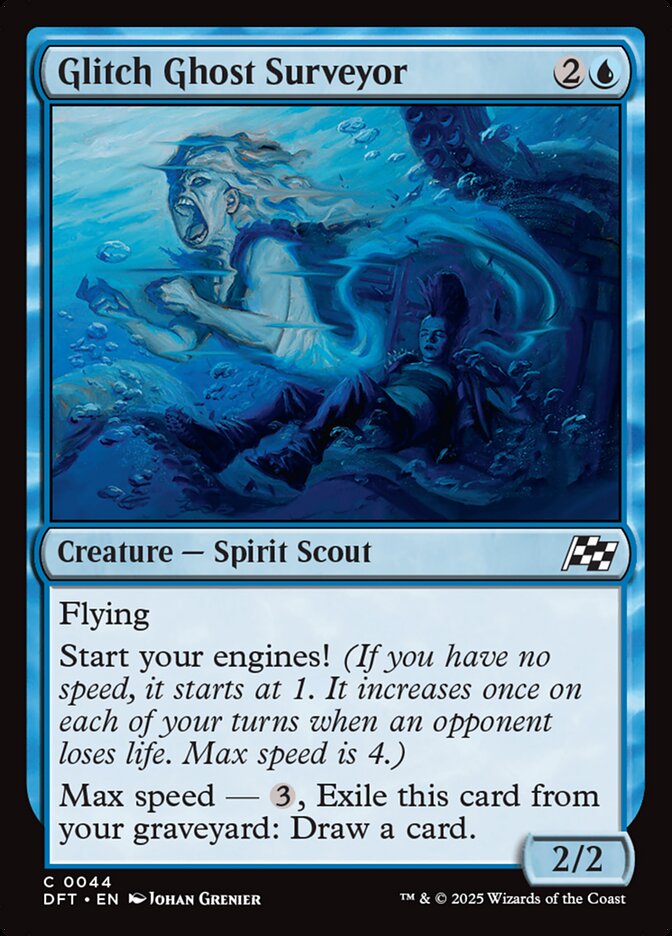 This Is An Image Of The Magic The Gathering Card Glitch Ghost Surveyor From The Set Aetherdrift - Designed By Artist Johan Grenier