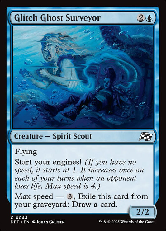 This Is An Image Of The Magic The Gathering Card Glitch Ghost Surveyor From The Set Aetherdrift - Designed By Artist Johan Grenier