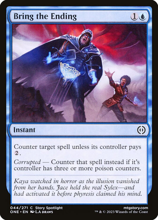 This Is An Image Of The Magic The Gathering Card Bring the Ending From The Set Phyrexia: All Will Be One - Designed By Artist LA Draws