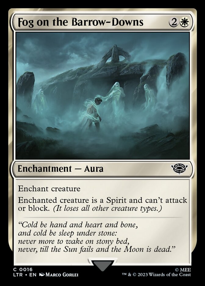 This Is An Image Of The Magic The Gathering Card Fog on the Barrow-Downs From The Set The Lord of the Rings: Tales of Middle-earth - Designed By Artist Marco Gorlei