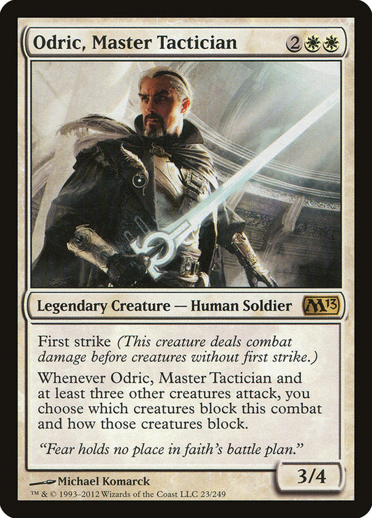 This Is An Image Of The Magic The Gathering Card Odric, Master Tactician From The Set Commander Masters - Designed By Artist Michael Komarck