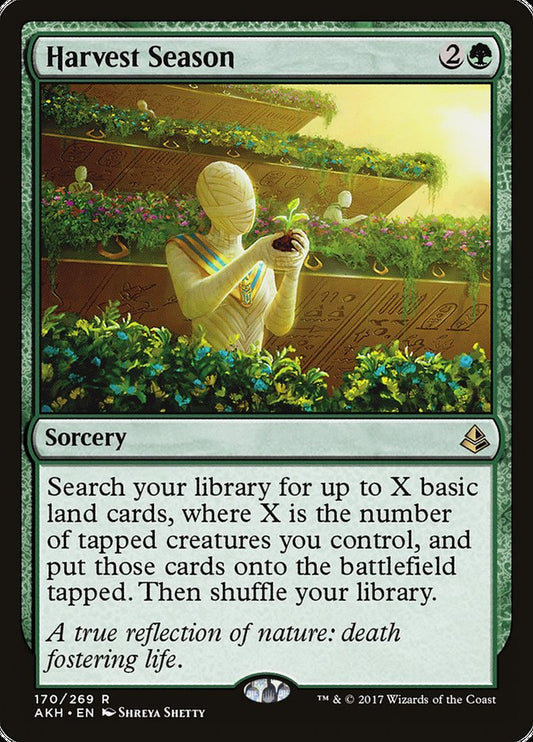 This Is An Image Of The Magic The Gathering Card Harvest Season From The Set Kaldheim Commander - Designed By Artist Shreya Shetty