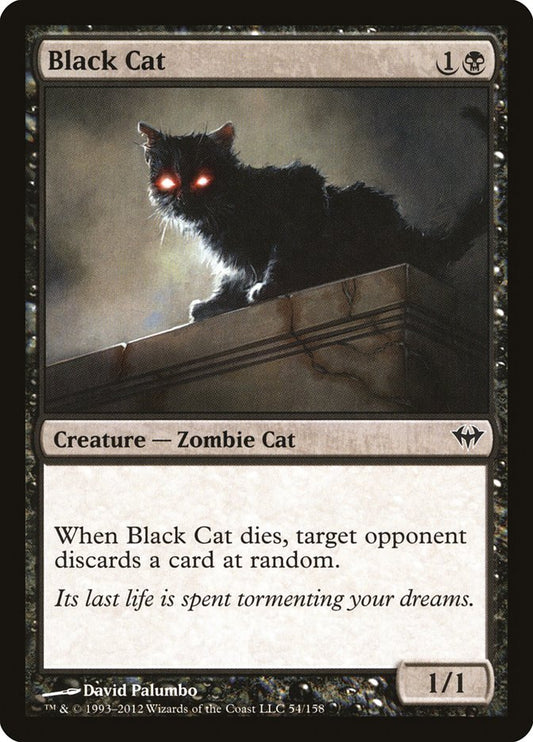 This Is An Image Of The Magic The Gathering Card Black Cat From The Set Jumpstart - Designed By Artist David Palumbo