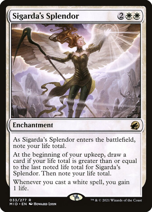 This Is An Image Of The Magic The Gathering Card Sigarda's Splendor From The Set Innistrad: Midnight Hunt - Designed By Artist Howard Lyon