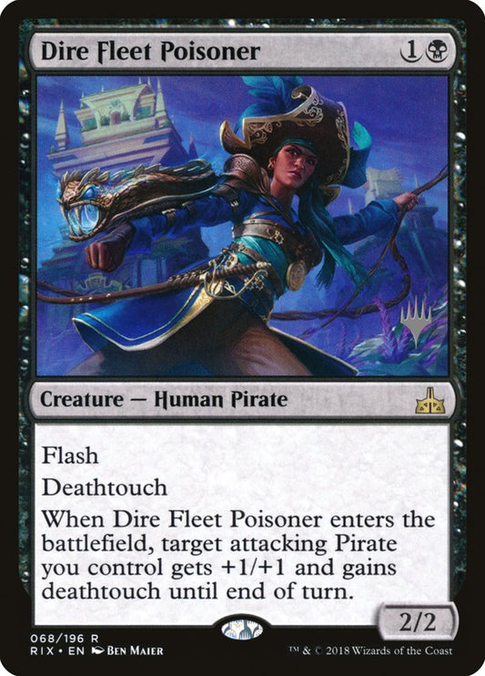 This Is An Image Of The Magic The Gathering Card Dire Fleet Poisoner From The Set Rivals of Ixalan - Designed By Artist Ben Maier