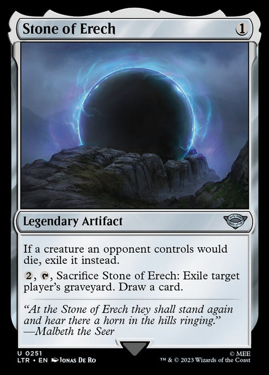 This Is An Image Of The Magic The Gathering Card Stone of Erech From The Set The Lord of the Rings: Tales of Middle-earth - Designed By Artist Jonas De Ro