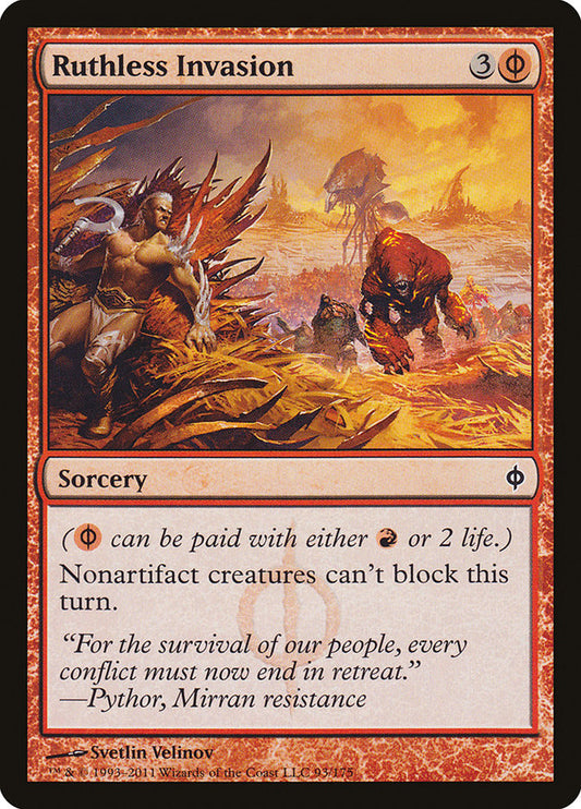 This Is An Image Of The Magic The Gathering Card Ruthless Invasion From The Set New Phyrexia - Designed By Artist Svetlin Velinov