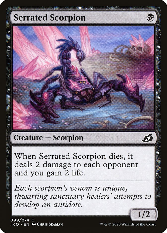 This Is An Image Of The Magic The Gathering Card Serrated Scorpion From The Set Commander Masters - Designed By Artist Chris Seaman