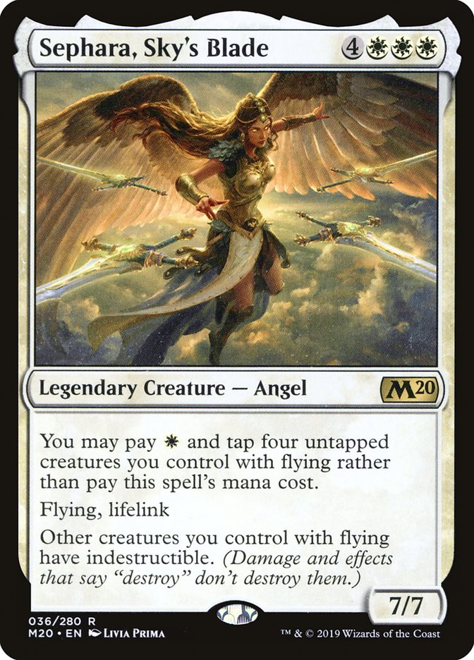 This Is An Image Of The Magic The Gathering Card Sephara, Sky's Blade From The Set Commander Masters - Designed By Artist Livia Prima