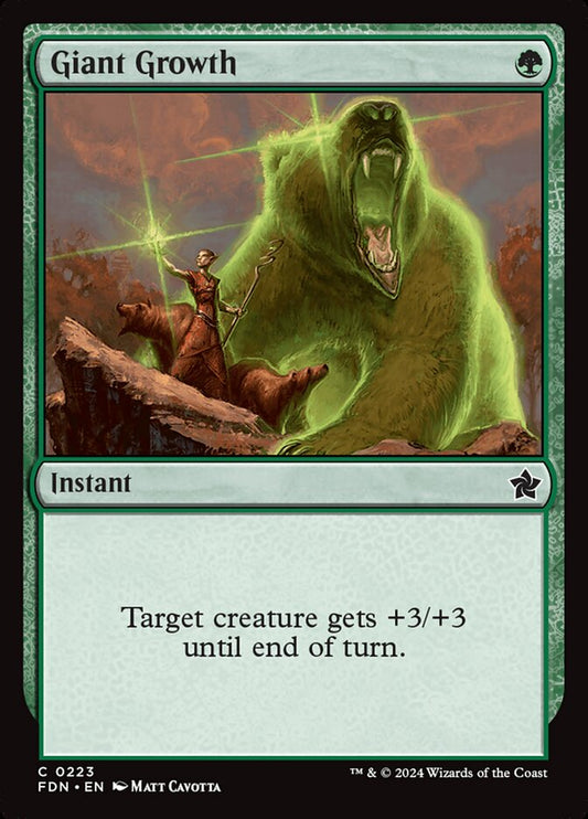 This Is An Image Of The Magic The Gathering Card Giant Growth From The Set Foundations - Designed By Artist Matt Cavotta