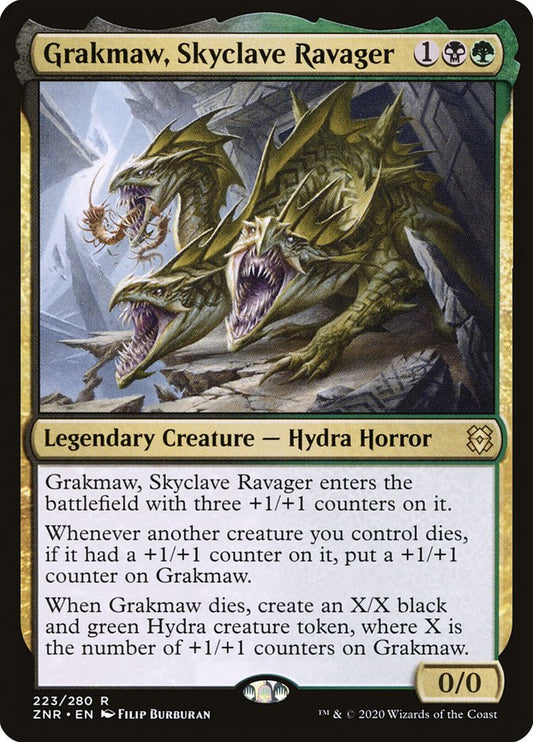 This Is An Image Of The Magic The Gathering Card Grakmaw, Skyclave Ravager From The Set Zendikar Rising - Designed By Artist Filip Burburan