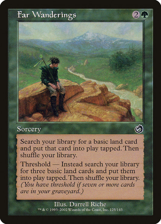 This Is An Image Of The Magic The Gathering Card Far Wanderings From The Set Zendikar Rising Commander - Designed By Artist Darrell Riche