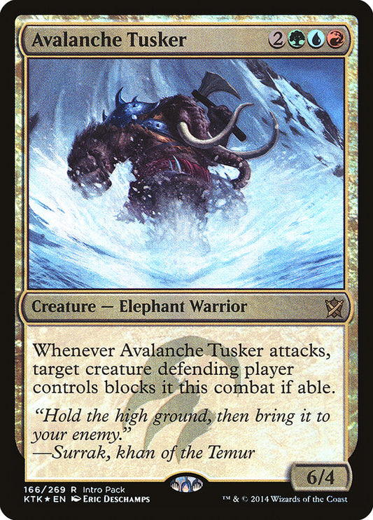 This Is An Image Of The Magic The Gathering Card Avalanche Tusker From The Set Khans of Tarkir - Designed By Artist Matt Stewart