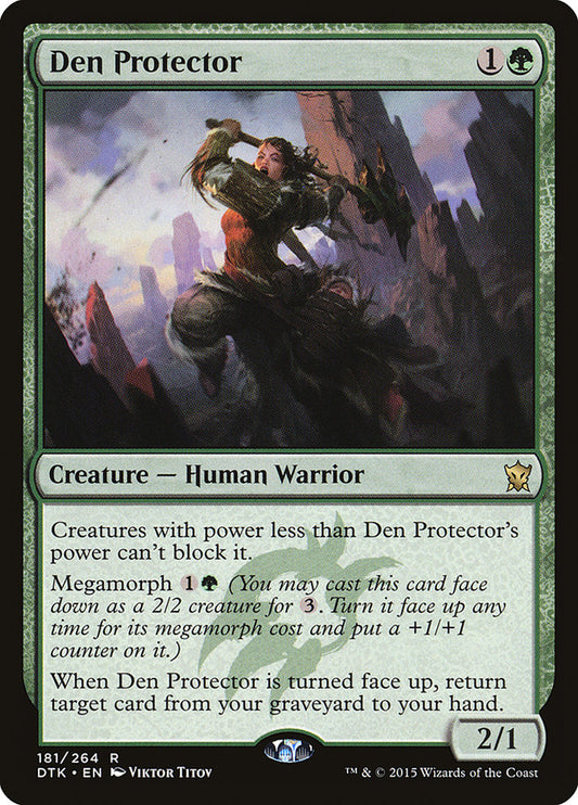 This Is An Image Of The Magic The Gathering Card Den Protector From The Set Murders at Karlov Manor Commander - Designed By Artist Viktor Titov