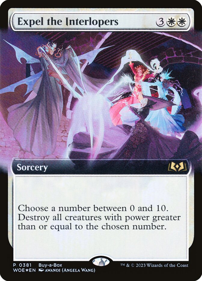 This Is An Image Of The Magic The Gathering Card Expel the Interlopers From The Set Tarkir: Dragonstorm Commander - Designed By Artist Andreas Zafiratos