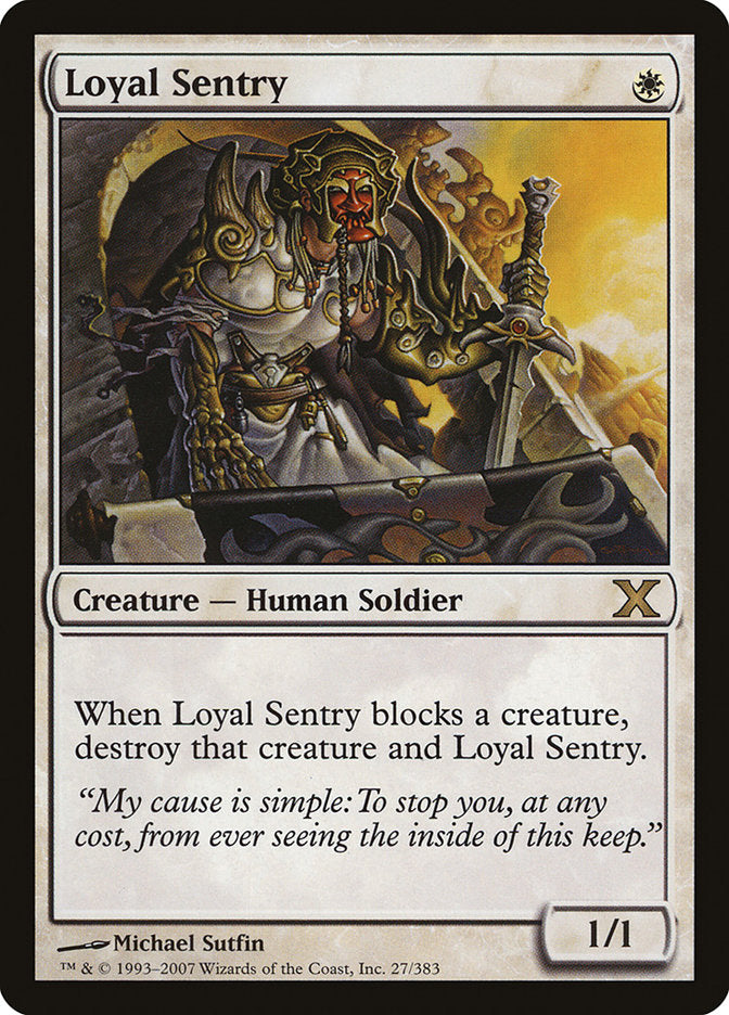 This Is An Image Of The Magic The Gathering Card Loyal Sentry From The Set Masters 25 - Designed By Artist Sara Winters