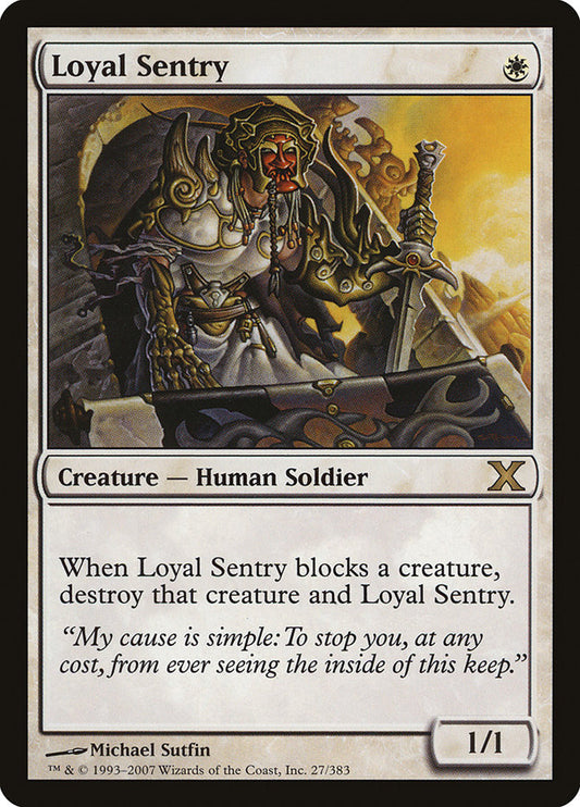 This Is An Image Of The Magic The Gathering Card Loyal Sentry From The Set Masters 25 - Designed By Artist Sara Winters