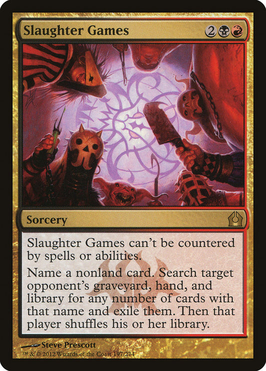 This Is An Image Of The Magic The Gathering Card Slaughter Games From The Set Return to Ravnica - Designed By Artist Steve Prescott
