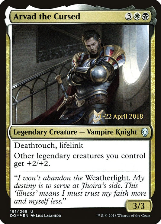 This Is An Image Of The Magic The Gathering Card Arvad the Cursed From The Set March of the Machine Commander - Designed By Artist Lius Lasahido