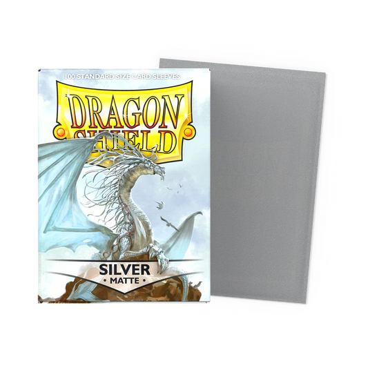 Matte Silver - Dragonshield - 100 Standard Size Sleeves