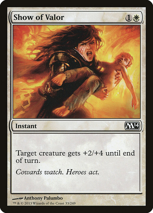 This Is An Image Of The Magic The Gathering Card Show of Valor From The Set Core Set 2020 - Designed By Artist Micah Epstein