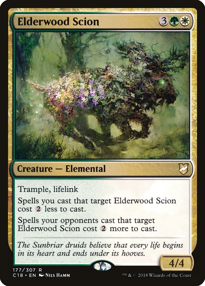 This Is An Image Of The Magic The Gathering Card Elderwood Scion From The Set Commander 2018 - Designed By Artist Nils Hamm