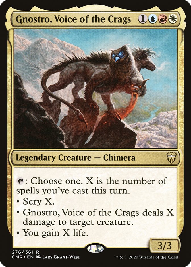 This Is An Image Of The Magic The Gathering Card Gnostro, Voice of the Crags From The Set Commander Legends - Designed By Artist Lars Grant-West