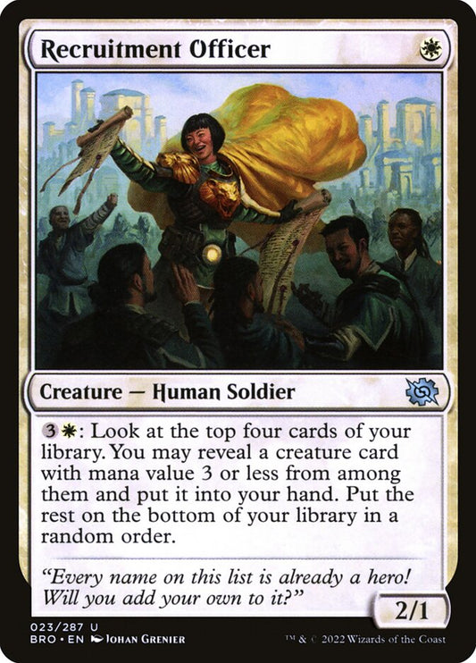 This Is An Image Of The Magic The Gathering Card Recruitment Officer From The Set The Brothers' War - Designed By Artist Johan Grenier