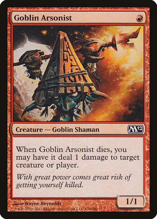 This Is An Image Of The Magic The Gathering Card Goblin Arsonist From The Set Core Set 2021 - Designed By Artist Wayne Reynolds