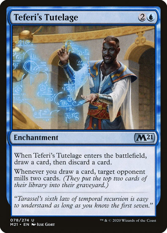 This Is An Image Of The Magic The Gathering Card Teferi's Tutelage From The Set Core Set 2021 - Designed By Artist Ilse Gort
