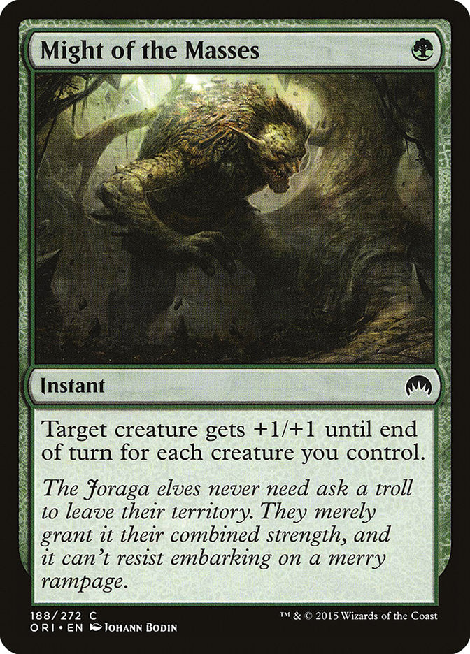 This Is An Image Of The Magic The Gathering Card Might of the Masses From The Set Double Masters - Designed By Artist Johann Bodin