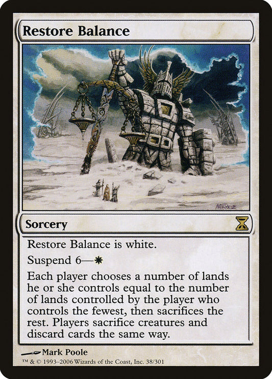 This Is An Image Of The Magic The Gathering Card Restore Balance From The Set Time Spiral Remastered - Designed By Artist Mark Poole