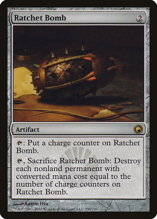 This Is An Image Of The Magic The Gathering Card Ratchet Bomb From The Set Double Masters - Designed By Artist Austin Hsu