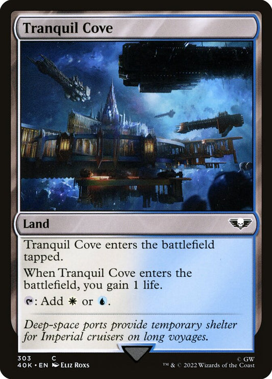 This Is An Image Of The Magic The Gathering Card Tranquil Cove From The Set Tarkir: Dragonstorm - Designed By Artist Kevin Sidharta