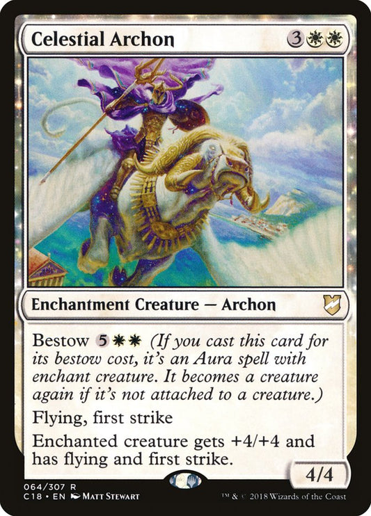This Is An Image Of The Magic The Gathering Card Celestial Archon From The Set Commander 2018 - Designed By Artist Matt Stewart