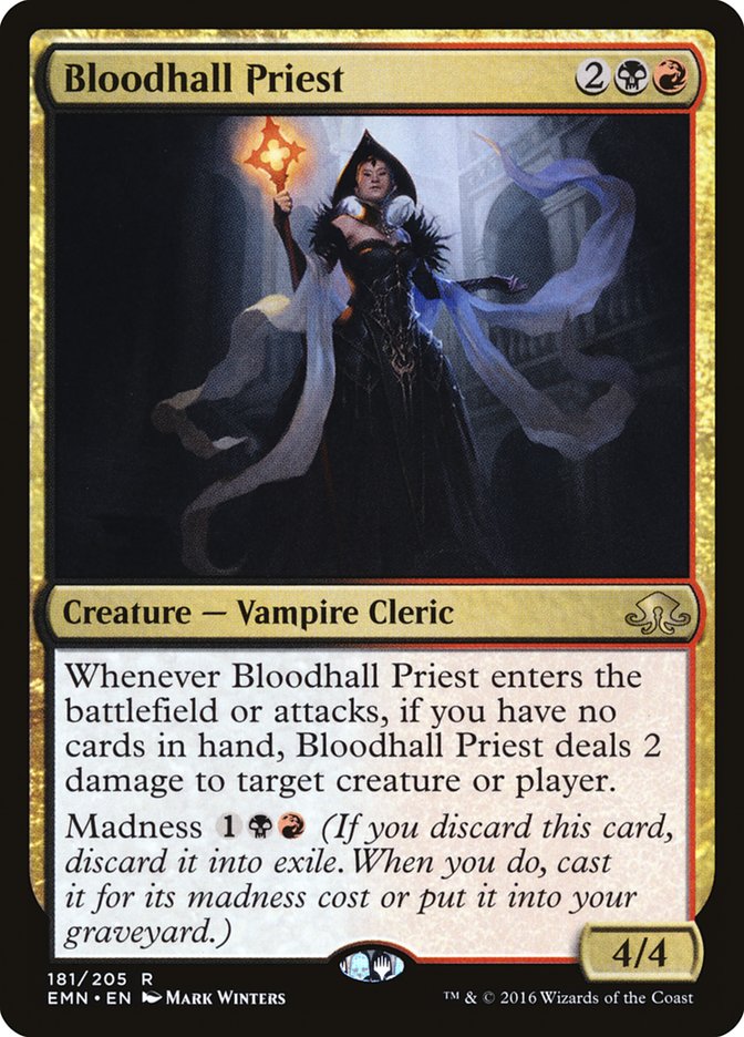 This Is An Image Of The Magic The Gathering Card Bloodhall Priest From The Set Innistrad Remastered - Designed By Artist Mark Winters