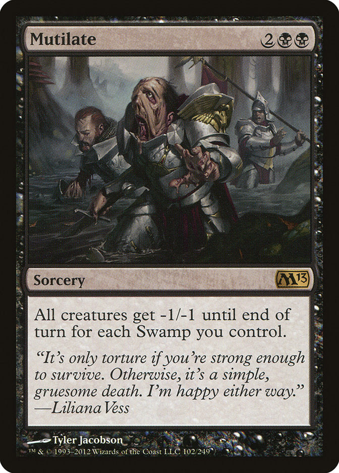 This Is An Image Of The Magic The Gathering Card Mutilate From The Set Duel Decks Anthology: Garruk vs. Liliana - Designed By Artist Zoltan Boros & Gabor Szikszai