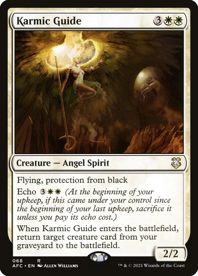 This Is An Image Of The Magic The Gathering Card Karmic Guide From The Set Crimson Vow Commander - Designed By Artist Allen Williams