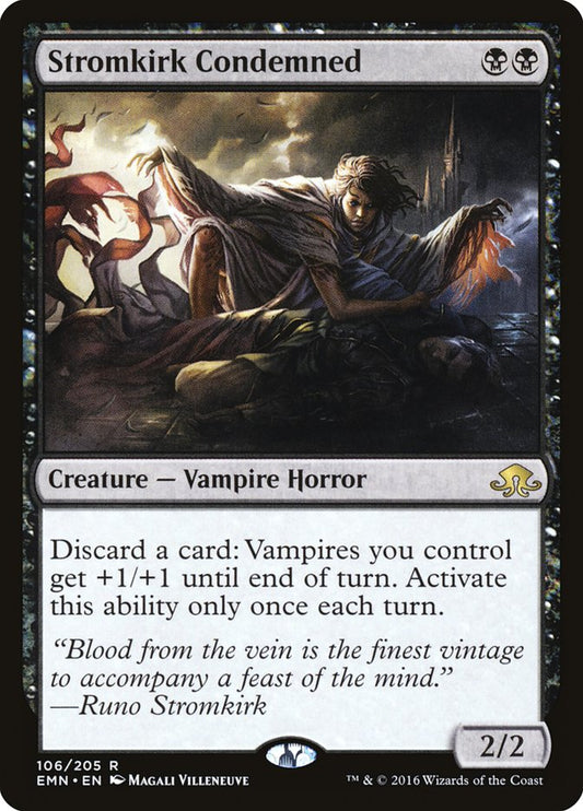 This Is An Image Of The Magic The Gathering Card Stromkirk Condemned From The Set Crimson Vow Commander - Designed By Artist Magali Villeneuve