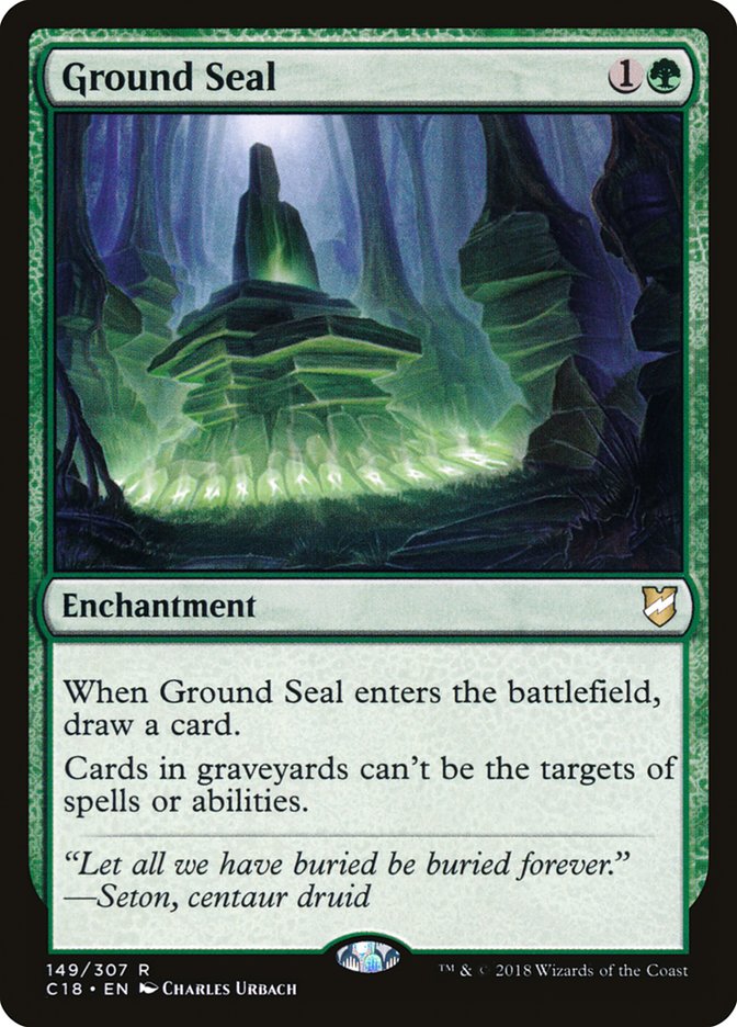 This Is An Image Of The Magic The Gathering Card Ground Seal From The Set Commander 2018 - Designed By Artist Charles Urbach
