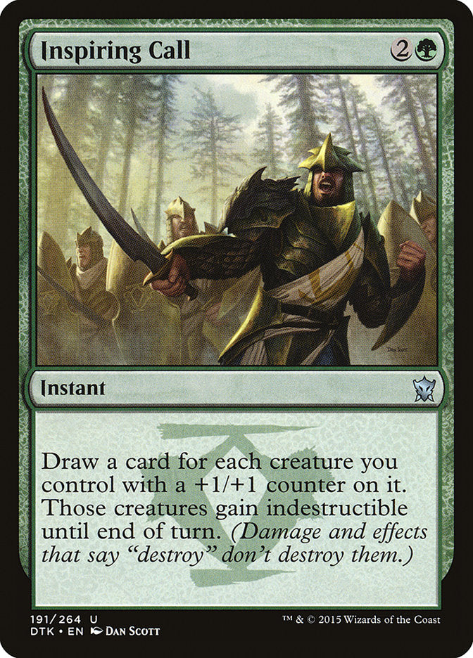 This Is An Image Of The Magic The Gathering Card Inspiring Call From The Set Foundations - Designed By Artist Dan Murayama Scott