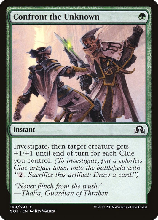 This Is An Image Of The Magic The Gathering Card Confront the Unknown From The Set Shadows over Innistrad - Designed By Artist Kev Walker