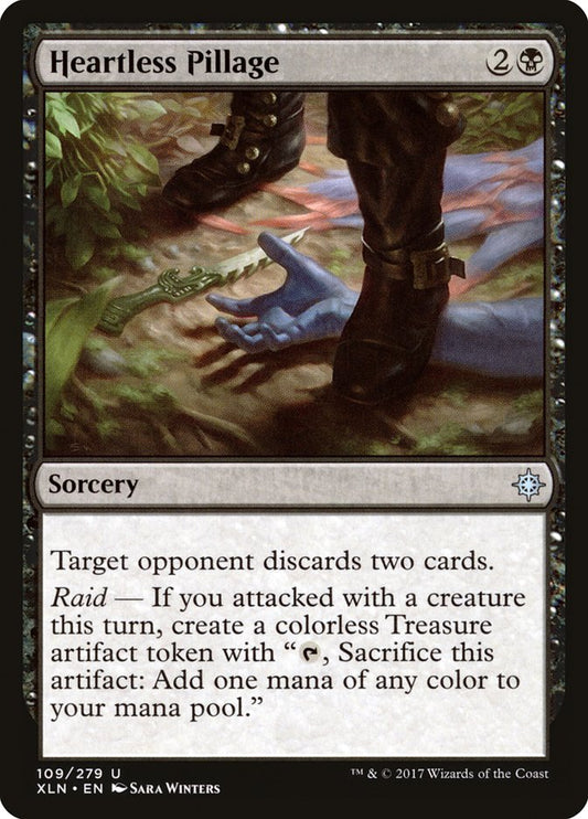 This Is An Image Of The Magic The Gathering Card Heartless Pillage From The Set Double Masters - Designed By Artist Sara Winters